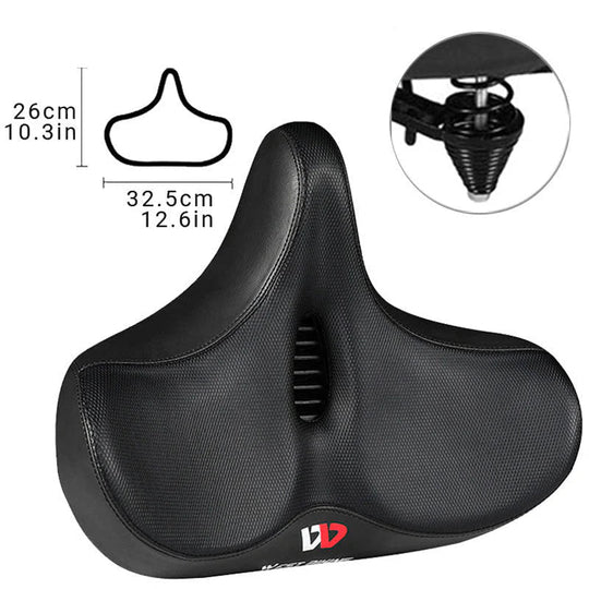Wide Bicycle Saddle – Shock-Absorbing Ergonomic Design