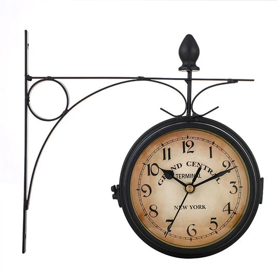 Double-Sided Vintage-Design Wall Clock