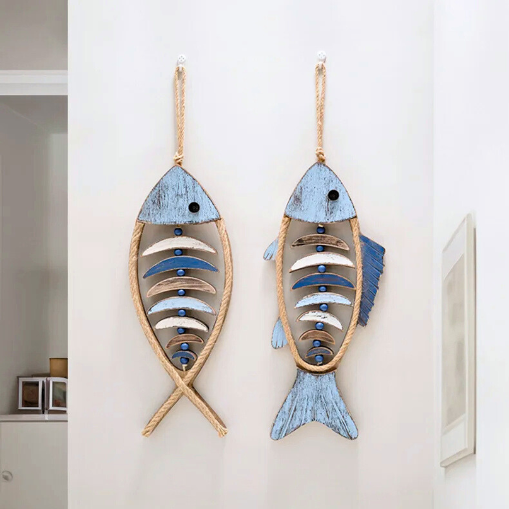 Houten Vis Decoratie  - Rustiek Maritiem Woonaccessoire
