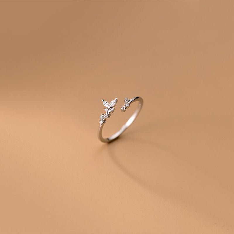 Slim Silver Ring with Cubic Zirconia