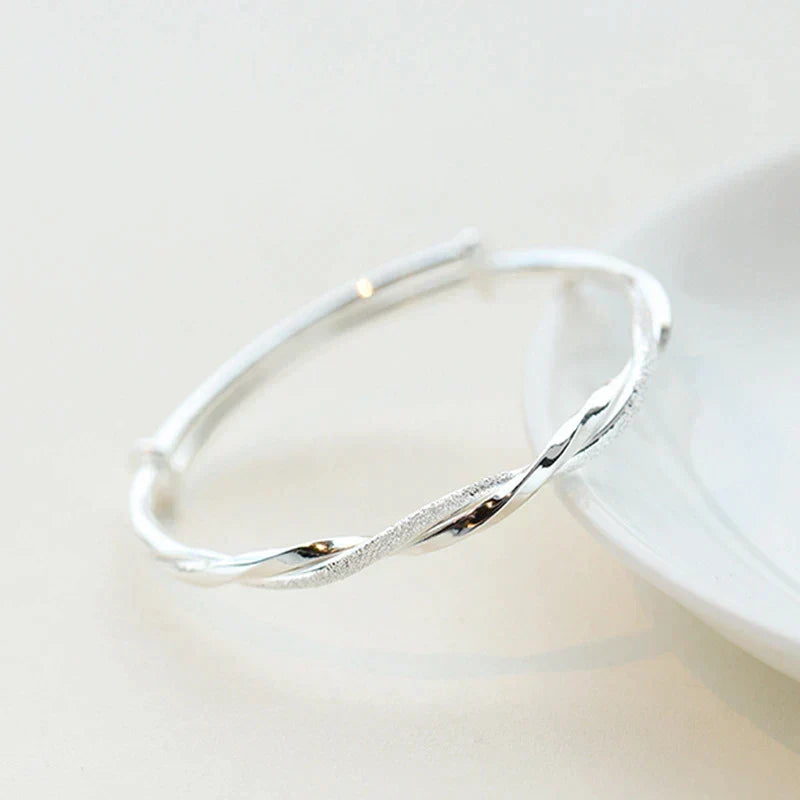 Mooie Gevlochten Zilveren Armband