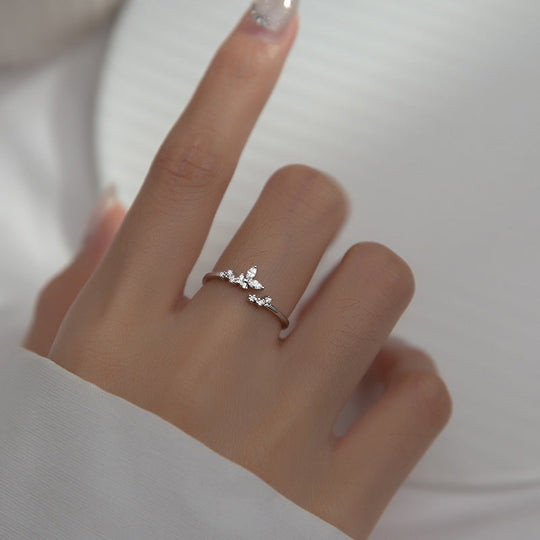 Slim Silver Ring with Cubic Zirconia