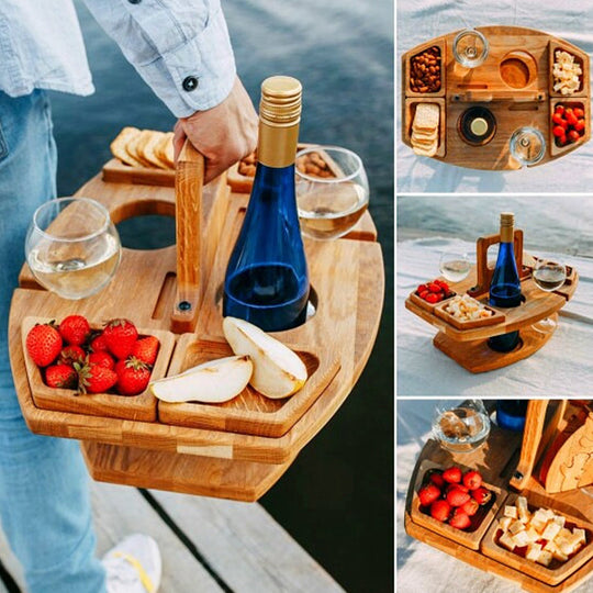 Wood &amp; Hills – Portable Table for Nature and Wine