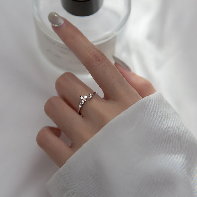 Slim Silver Ring with Cubic Zirconia