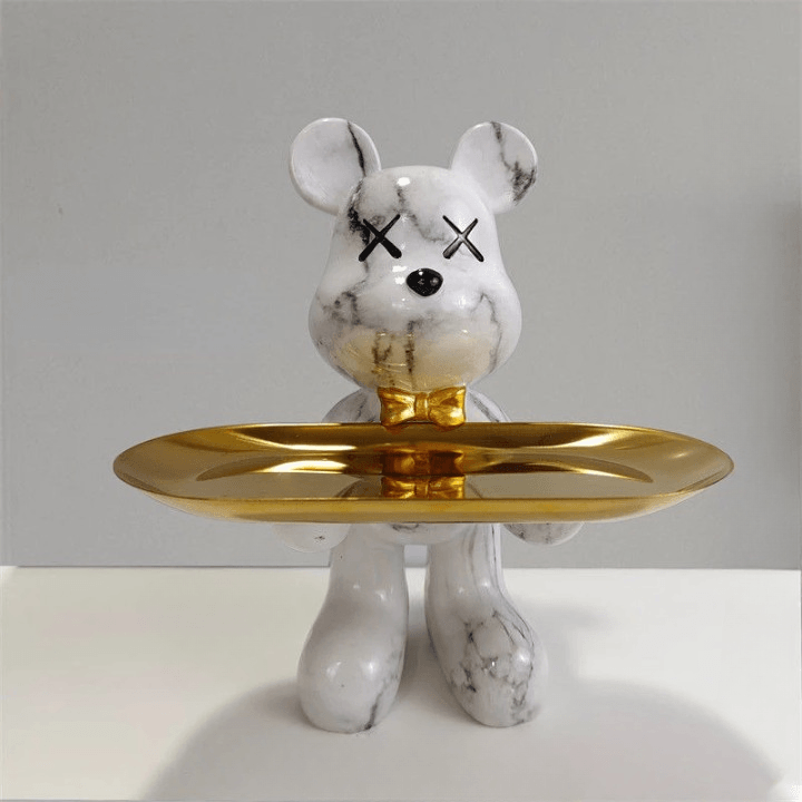 Decorative Bear with Tray – Luxury Home Accessory &amp; Storage Tray