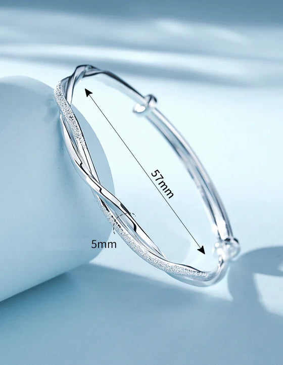 Mooie Gevlochten Zilveren Armband