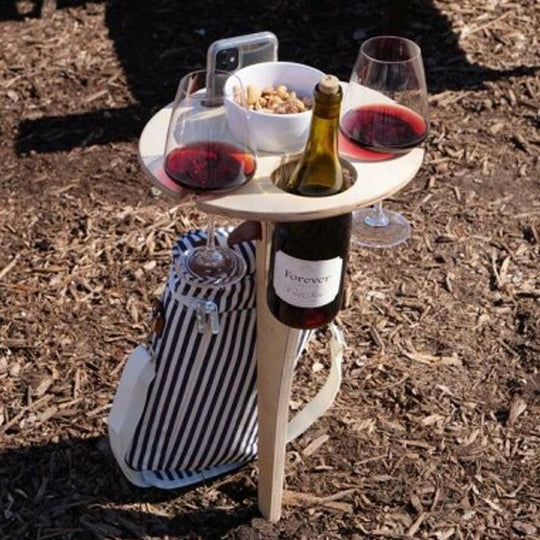 Foldable Wooden Wine Holder | Picnic Wine Table