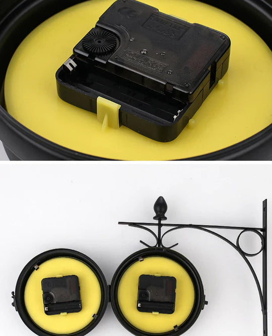 Double-Sided Vintage-Design Wall Clock