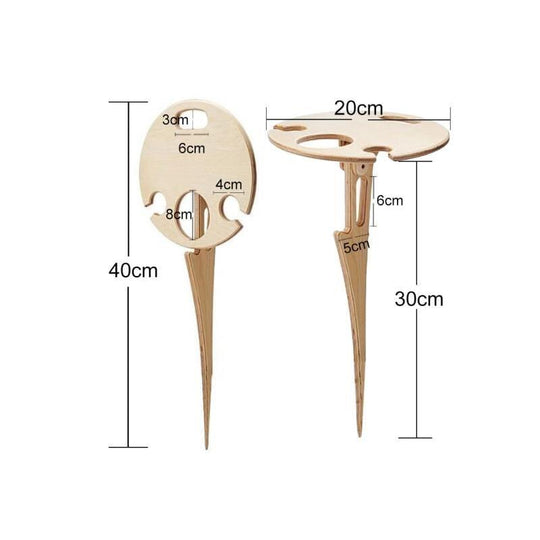 Foldable Wooden Wine Holder | Picnic Wine Table