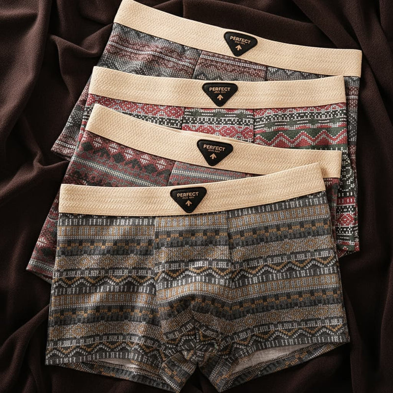 Boxer in misto cotone con motivo geometrico