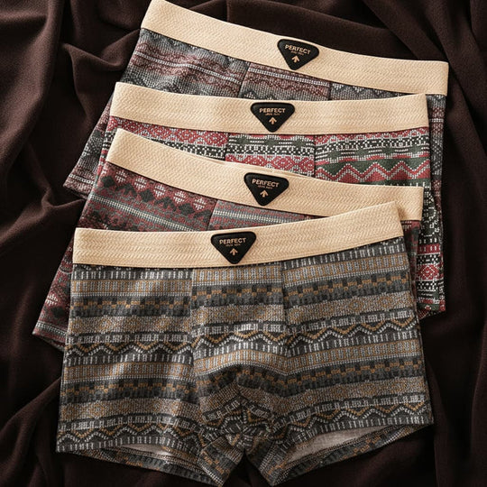 Boxer in misto cotone con motivo geometrico