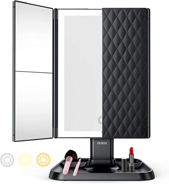 Tripod LED-Lit Makeup Mirror | Adjustable Cosmetic Tabletop Mirror
