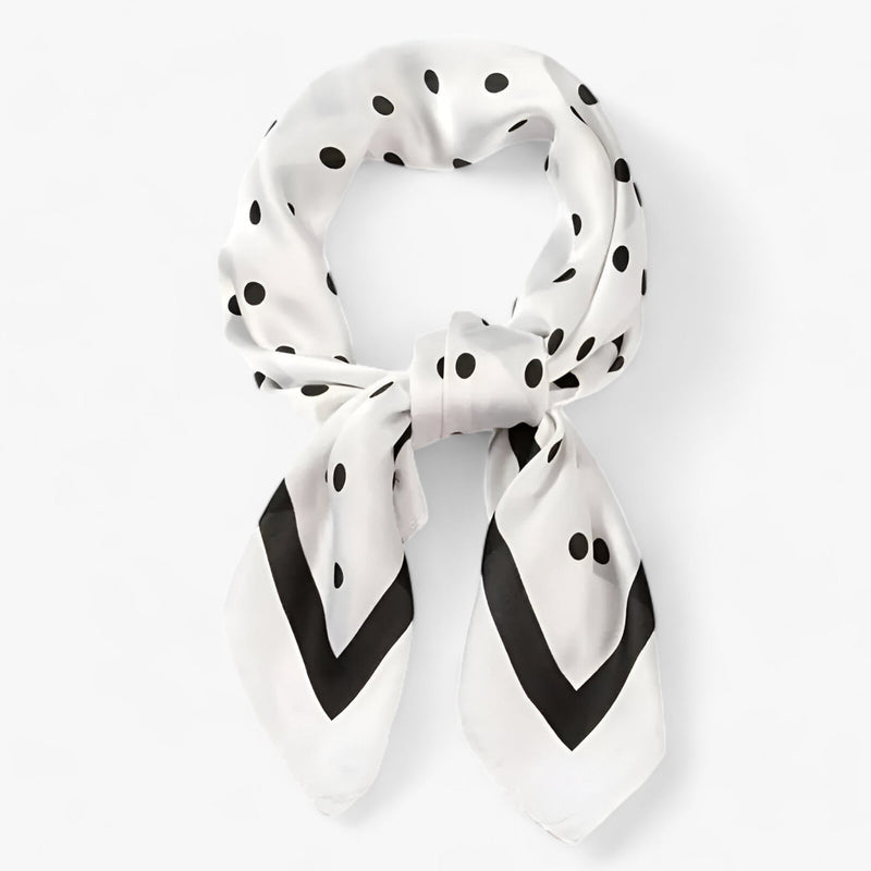 Satijnen Foulard Dames Vierkant – Gedessineerde Nekdoek
