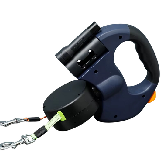 Double Retractable Dog Leash | Integrated LED Night Light
