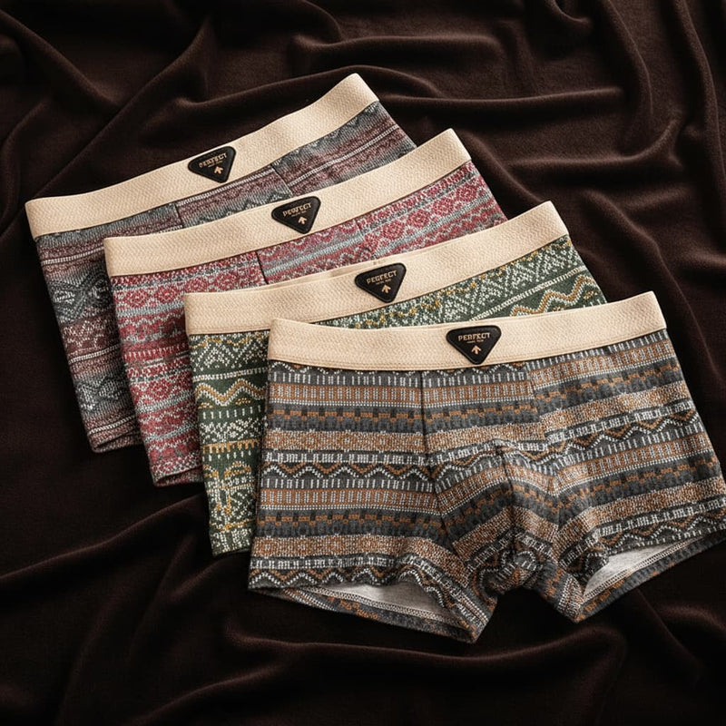 Boxer in misto cotone con motivo geometrico