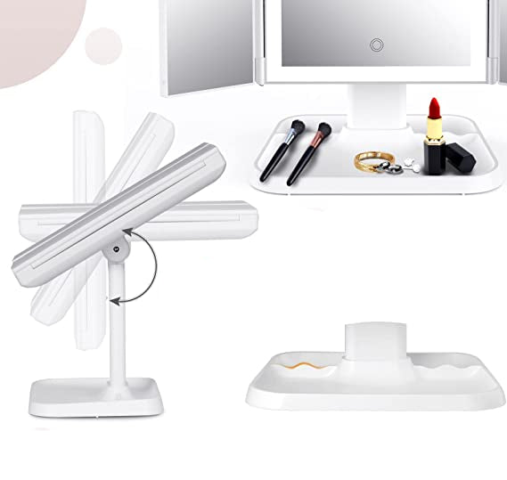 Tripod LED-Lit Makeup Mirror | Adjustable Cosmetic Tabletop Mirror