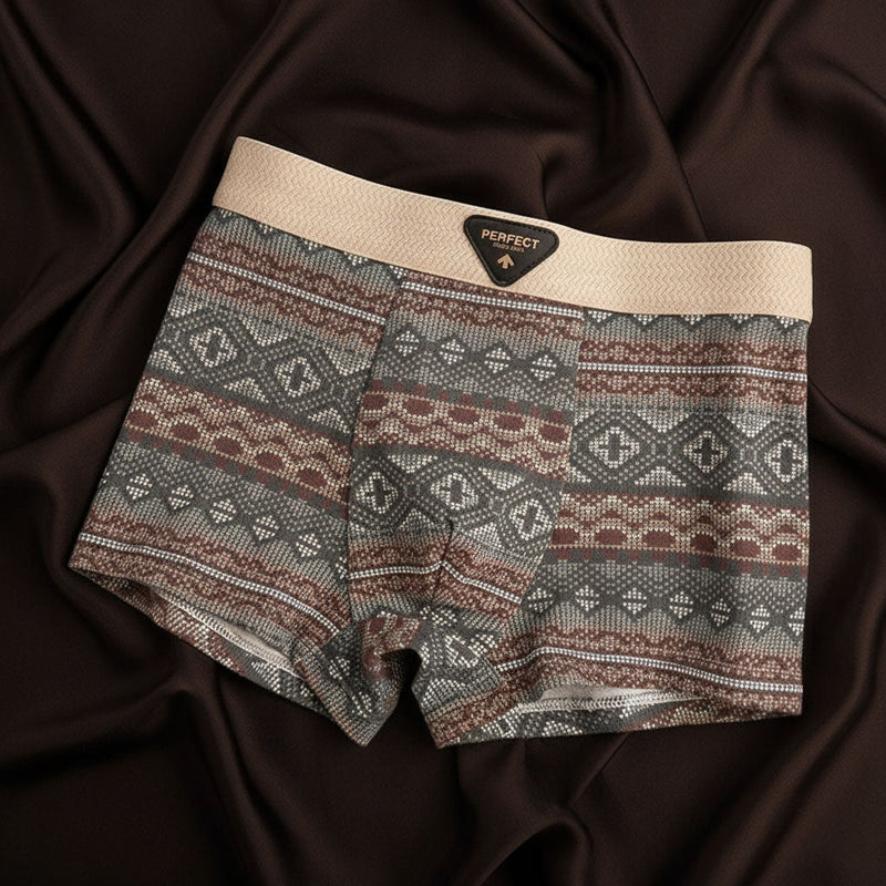Boxer in misto cotone con motivo geometrico