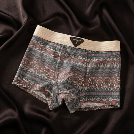 Boxer in misto cotone con motivo geometrico