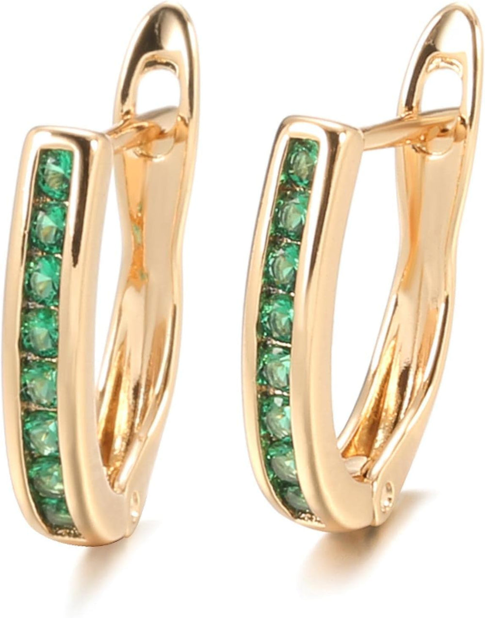 Smaragd diamant oorbellen in goud