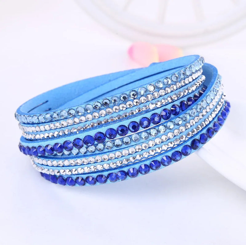 Black Wrap Bracelet for Women | Multilayer Crystal Bead Jewelry