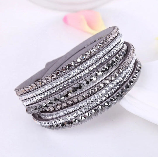 Black Wrap Bracelet for Women | Multilayer Crystal Bead Jewelry