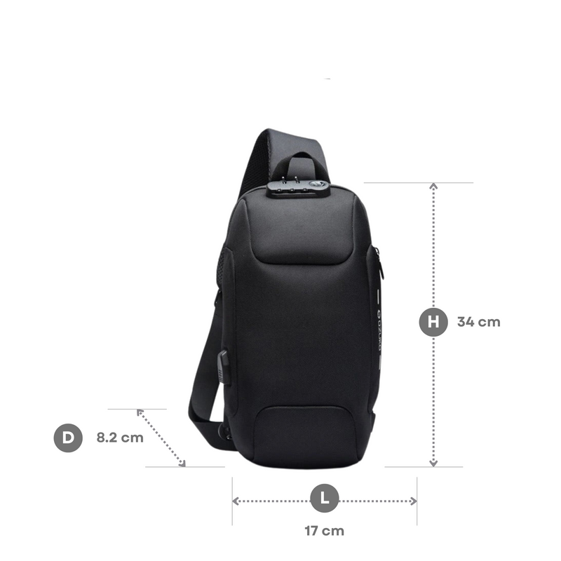 Anti-Theft Crossbody Bag | USB Charging Port Safety Sling Backpack