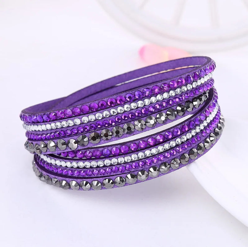 Black Wrap Bracelet for Women | Multilayer Crystal Bead Jewelry