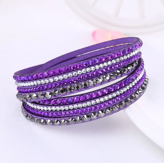 Black Wrap Bracelet for Women | Multilayer Crystal Bead Jewelry