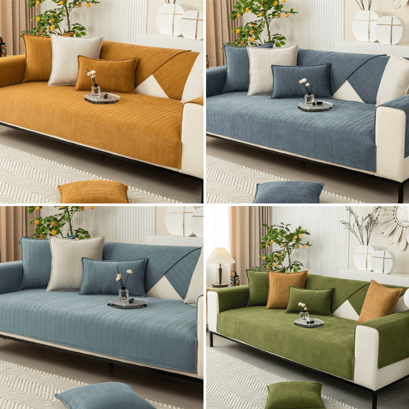Non-Slip Sofa Cover | Fleece Couch Cover with Anti-Slip Bottom