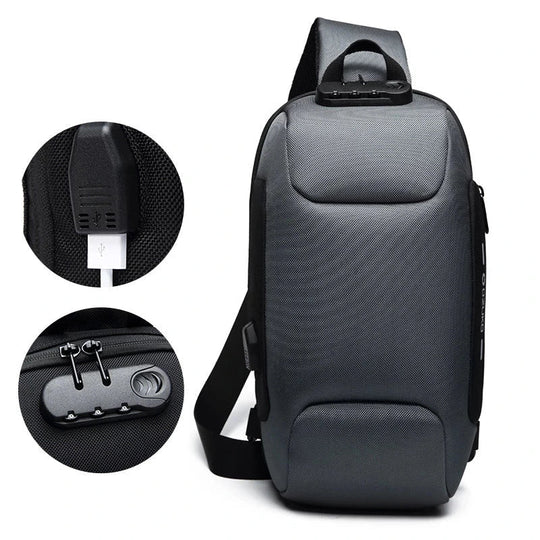 Anti-Theft Crossbody Bag | USB Charging Port Safety Sling Backpack