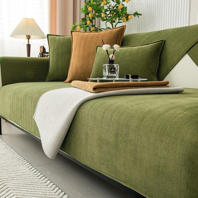 Non-Slip Sofa Cover | Fleece Couch Cover with Anti-Slip Bottom