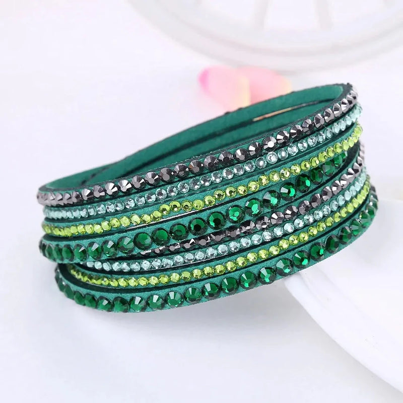 Black Wrap Bracelet for Women | Multilayer Crystal Bead Jewelry