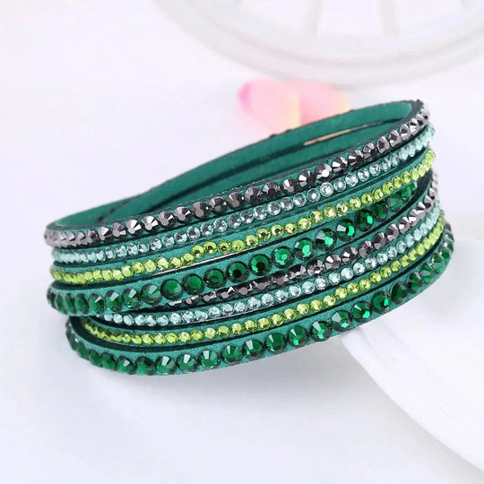Black Wrap Bracelet for Women | Multilayer Crystal Bead Jewelry