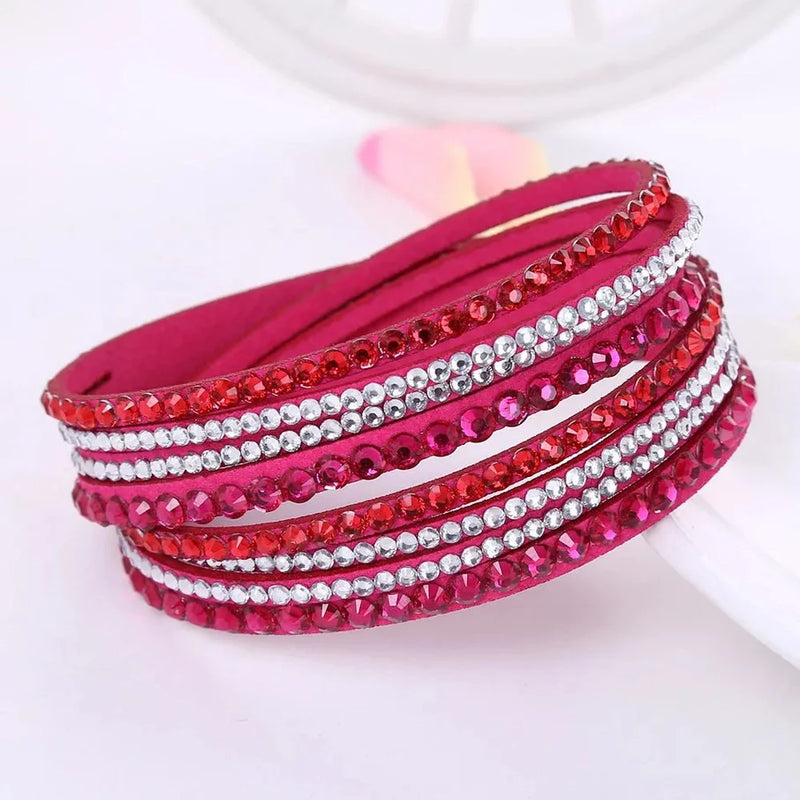 Black Wrap Bracelet for Women | Multilayer Crystal Bead Jewelry