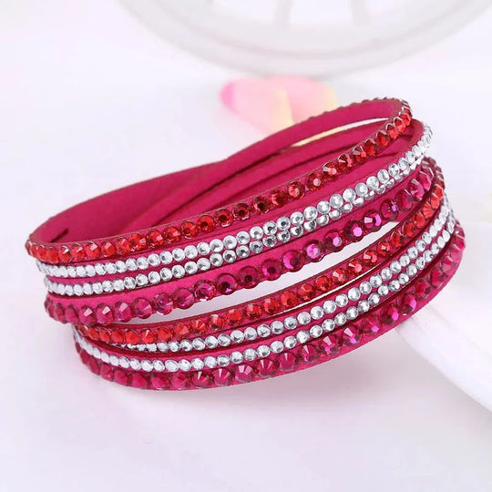 Black Wrap Bracelet for Women | Multilayer Crystal Bead Jewelry