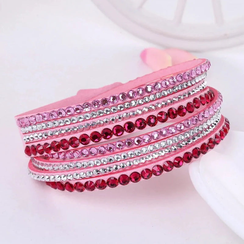 Black Wrap Bracelet for Women | Multilayer Crystal Bead Jewelry