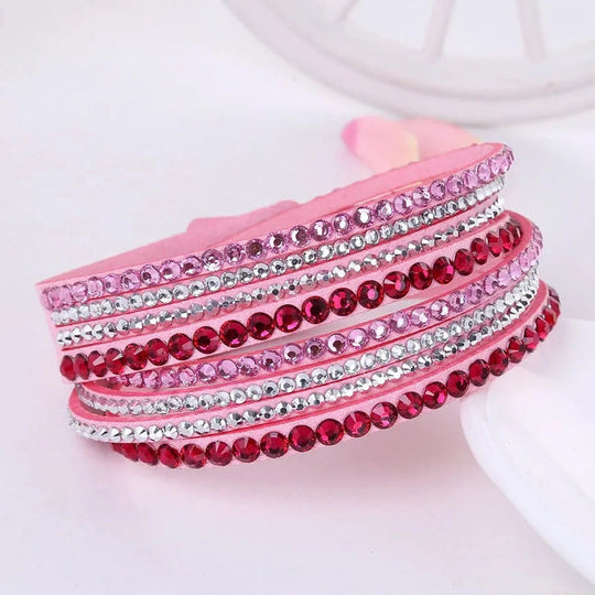 Black Wrap Bracelet for Women | Multilayer Crystal Bead Jewelry