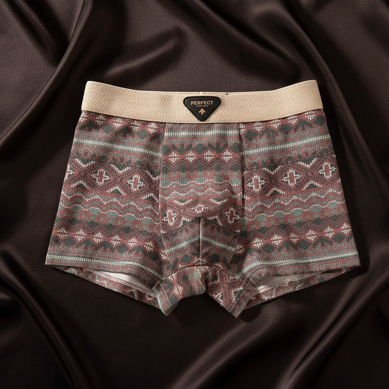 Boxer in misto cotone con motivo geometrico