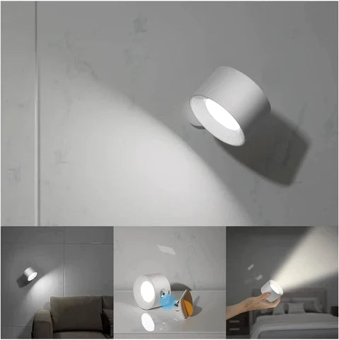 Wireless Wall Lamp | Self-Adhesive Rechargeable Lamp with Adjustable Head