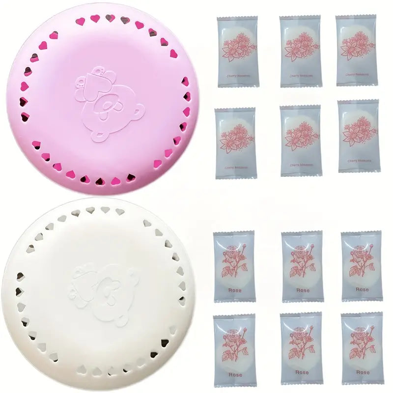 12-Pak Luchtverfrisser Tabletten | Roos & Sakura Geur voor Huis, Auto & Kast