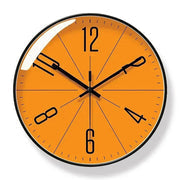 Moderne Oranje Wandklok | Abstract Minimalistisch Stille Wijs Huisdecoratie
