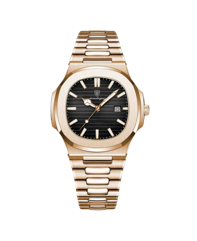 Orologio analogico color oro al quarzo | In acciaio inossidabile