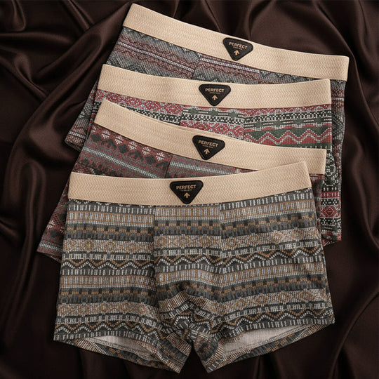 Boxer in misto cotone con motivo geometrico