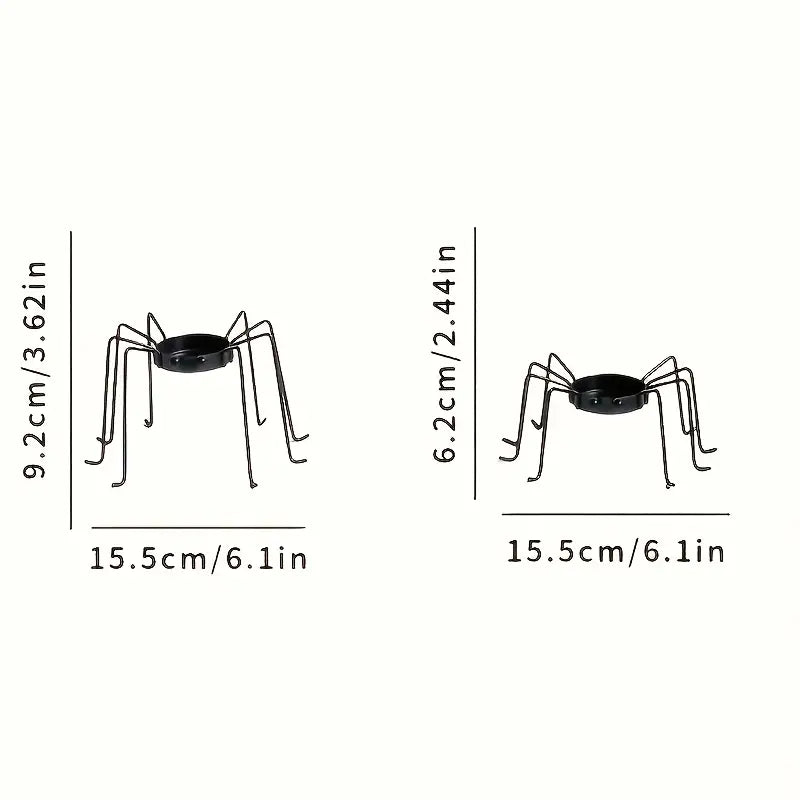 Set of 2 Metal Spinning Candle Holders | Halloween &amp; Holiday Table Decorations