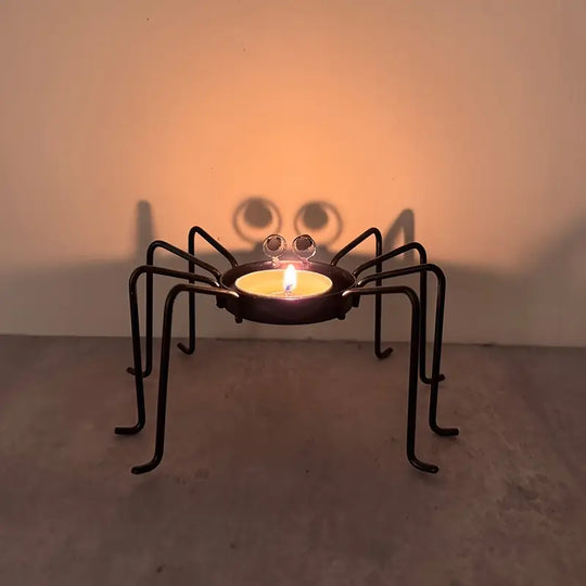 Set of 2 Metal Spinning Candle Holders | Halloween &amp; Holiday Table Decorations