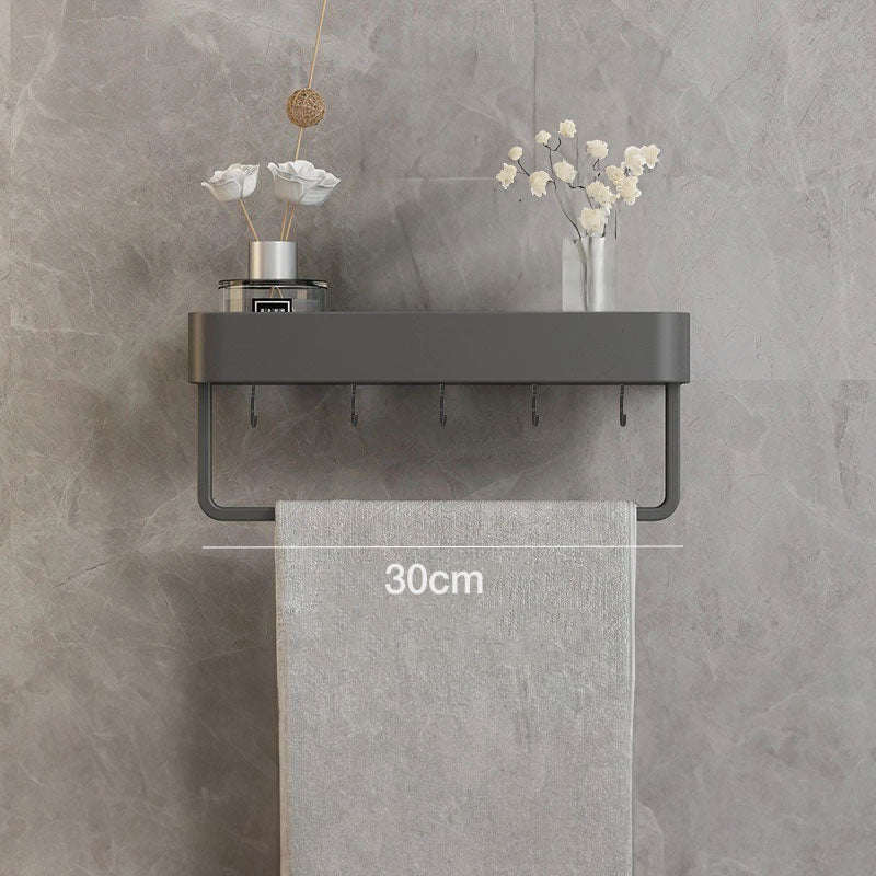 Modern Gray Bathroom Shelf | Wall-Mounted Shower Storage Organizer