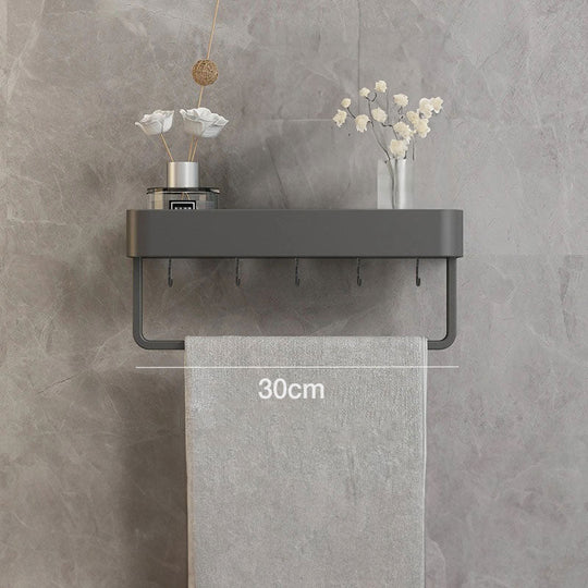 Modern Gray Bathroom Shelf | Wall-Mounted Shower Storage Organizer