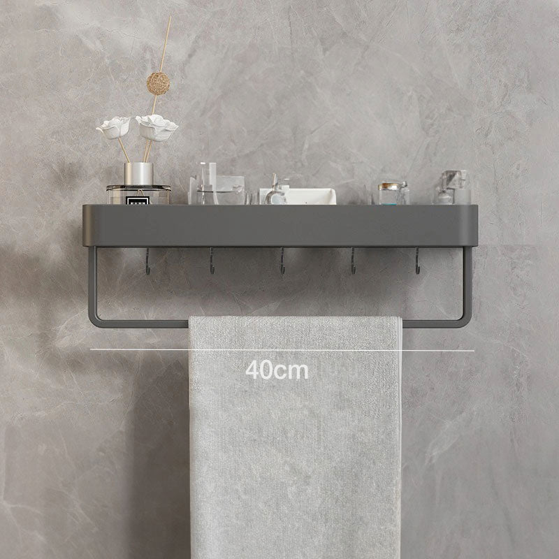 Modern Gray Bathroom Shelf | Wall-Mounted Shower Storage Organizer