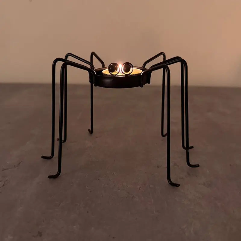 Set of 2 Metal Spinning Candle Holders | Halloween &amp; Holiday Table Decorations