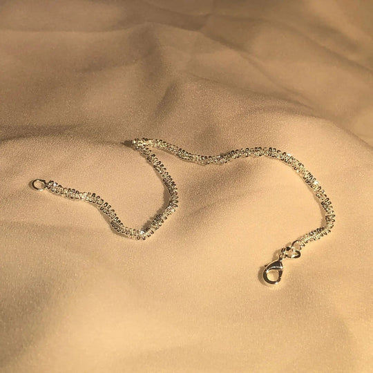 Sparkling Silver-Tone Link Bracelet | Modern Minimalist Chain Jewelry Gift